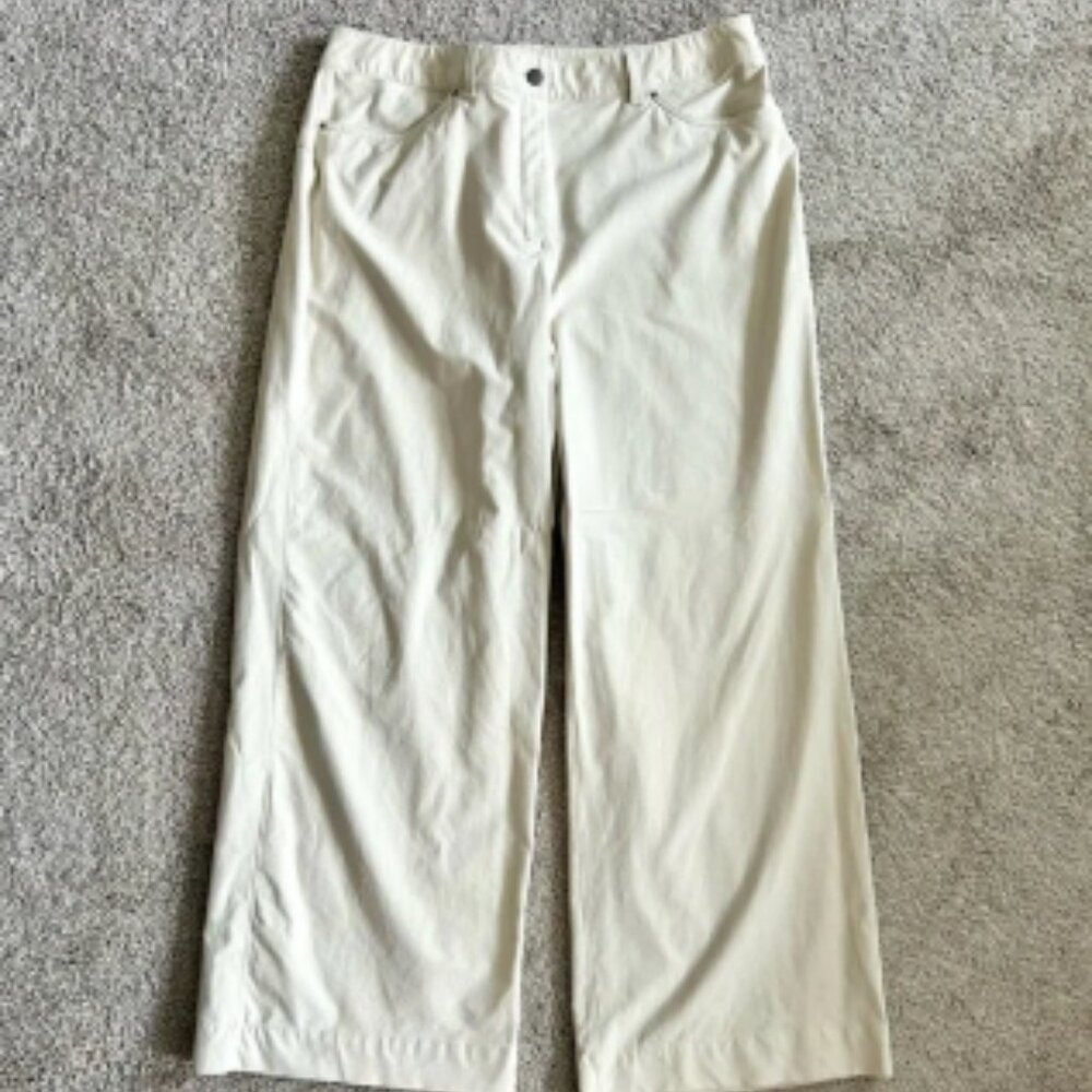Lululemon City Sleek 5 Pocket Wide-Leg High-Rise Pant Size 33 Bone Full Length